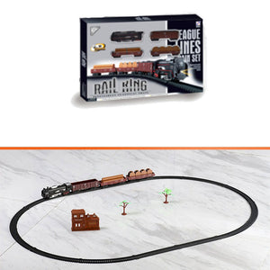 Simulation Electric Train Model with Track Railway Toys Battery Operated Classical High-speed Rail train toys for children